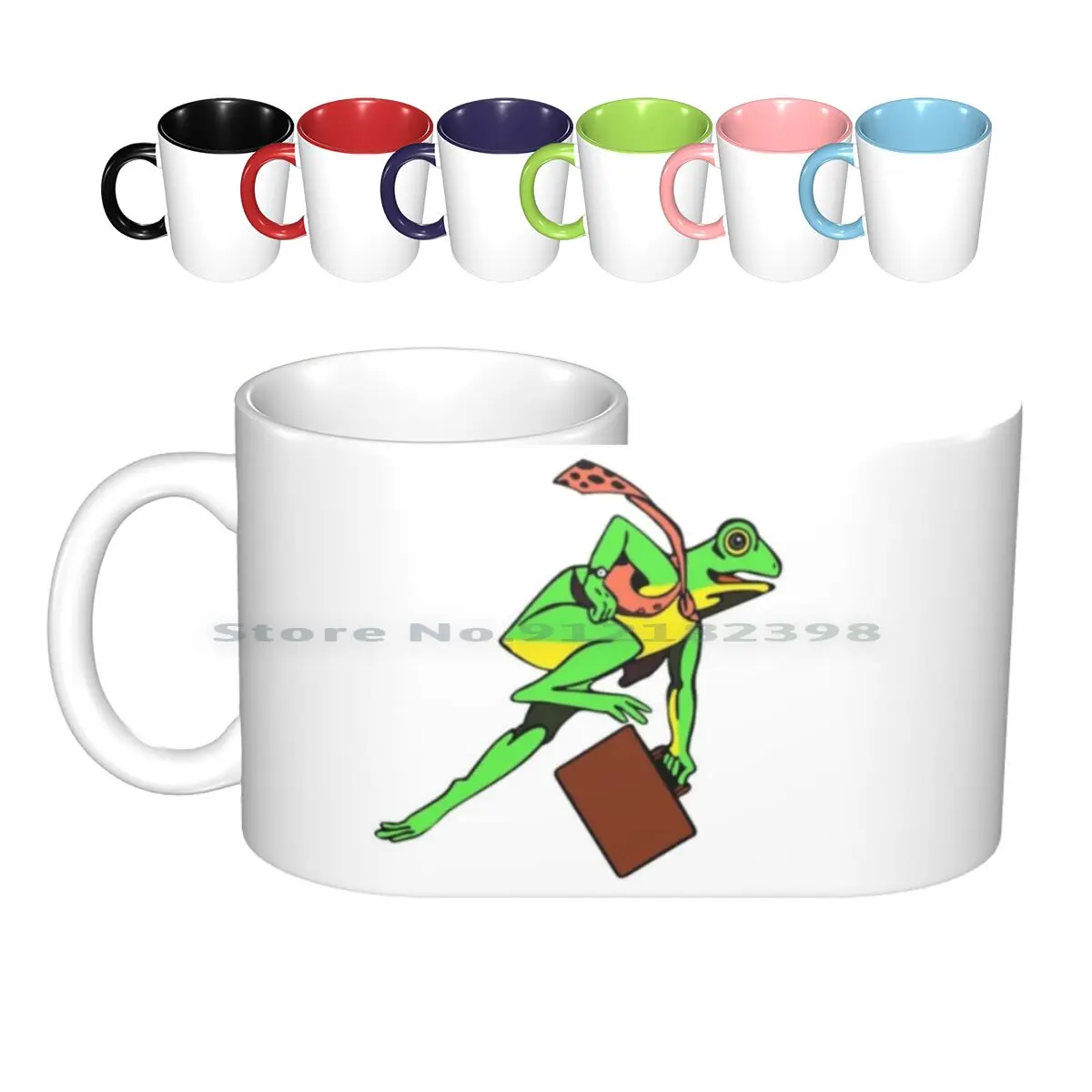 Frogger Frog Ceramic Mugs Coffee Cups Milk Tea Mug Arcade Frogger Gamer Videogame Geek Video Game Creative Trending Vintage