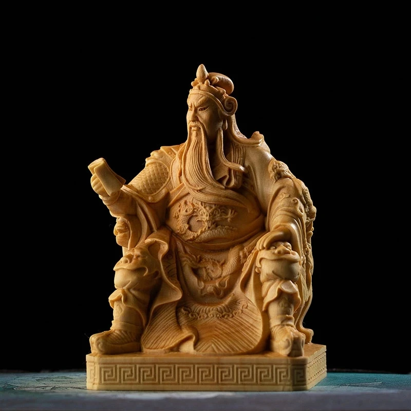 

Chinese Guan Gong Statue Three Kingdoms Guandi Buddha Statue Wood Feng Shui Ornaments Carving Bodhisattva Home Decorations