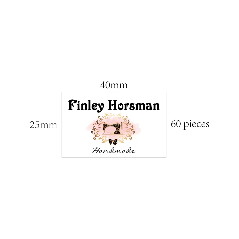 60pieces Custom Iron Labels, Logo or Text, Custom Design, iron on,  Organic Cotton Fabric Name Label，Sewing machine (YT191)