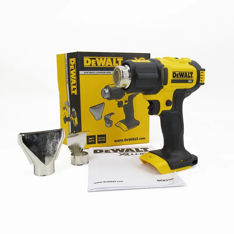 DEWALT DCE530 Advanced Hot Air Gun 20V Lithium Battery Temperatures Adjustable Industrial Electric Heat Gun With Two Nozzles