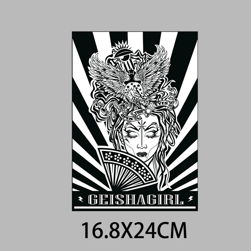 Punk Style Gothic Ghost Bride paski naklejki żelazko na plastry wrażliwe na ciepło Transfer topliwy Clothin niestandardowe Patch ubrania topy