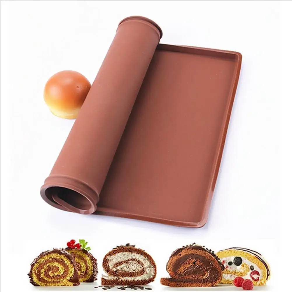 Safe Non toxic Flexible Soft Silicone Kneading Dough Mat Roll Mold Pastry Cake Cookie Baking Sheet Pad Kitchen Supplies