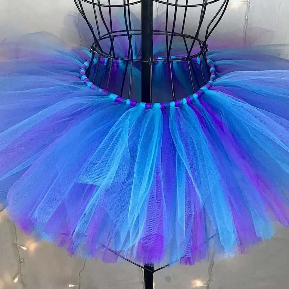 Blue & Purple Baby Girls Tutu Skirt Fluffy Children Skirt Tutu Ballet Kids Pettiskirt Tulle Party Dance Skirts for Girls