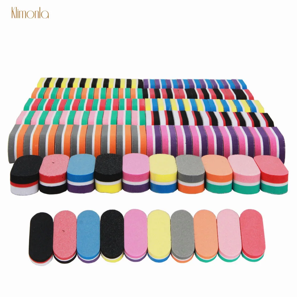 

200pcs Mini Nail Sponge Nail File Buffer Block Buffing Sanding Professional Nail Tools Double sided 10 colors Small File