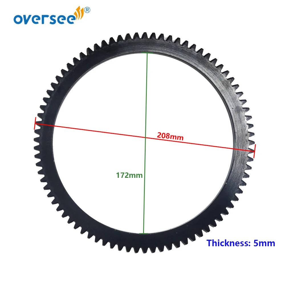 

66M-85550 Flywheel Crown Gear Ring For YAMAHA Outboard Motor 4T F9.9 F13.5 F15; 66M-85550-10; Parsun PAF15-07070100W 172-208mm