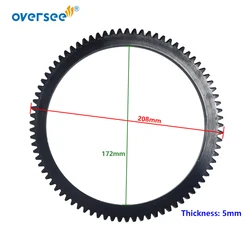 66M-85550 Flywheel Crown Gear Ring For YAMAHA Outboard Motor 4T F9.9 F13.5 F15; 66M-85550-10; Parsun PAF15-07070100W 172-208mm