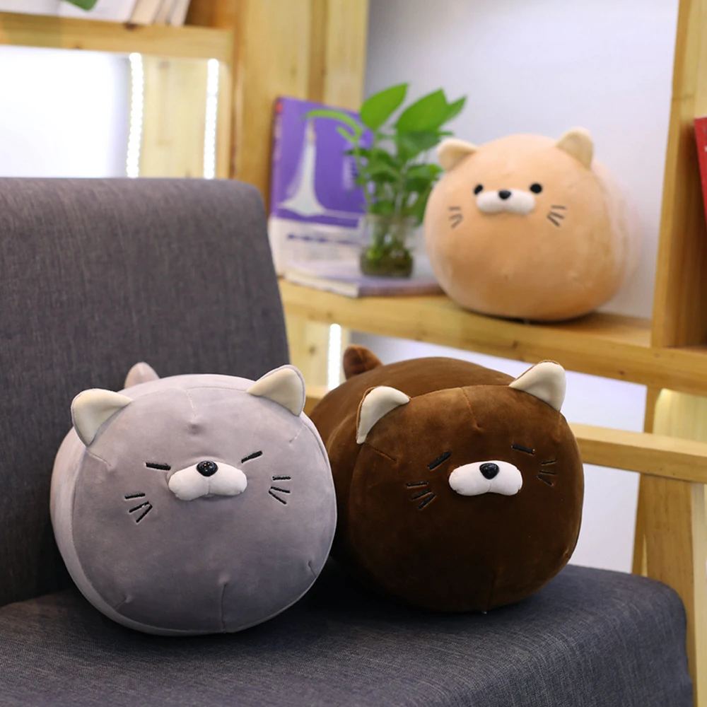 Creative Squishy Pussy Cat Plush Toy Stuffed Fat Chonky Natsume Yuujinchou Nyanko Sensei Cushion Pillow For Kids Appease Dolls