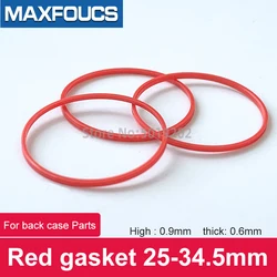 Red Gasket Watch Back Gasket para TISSOT 1853, Seastar PRX Repair Relógios Peças de Reposição, 0.6mm Thick, 34.5mm O Ring, se encaixa, 1Pc