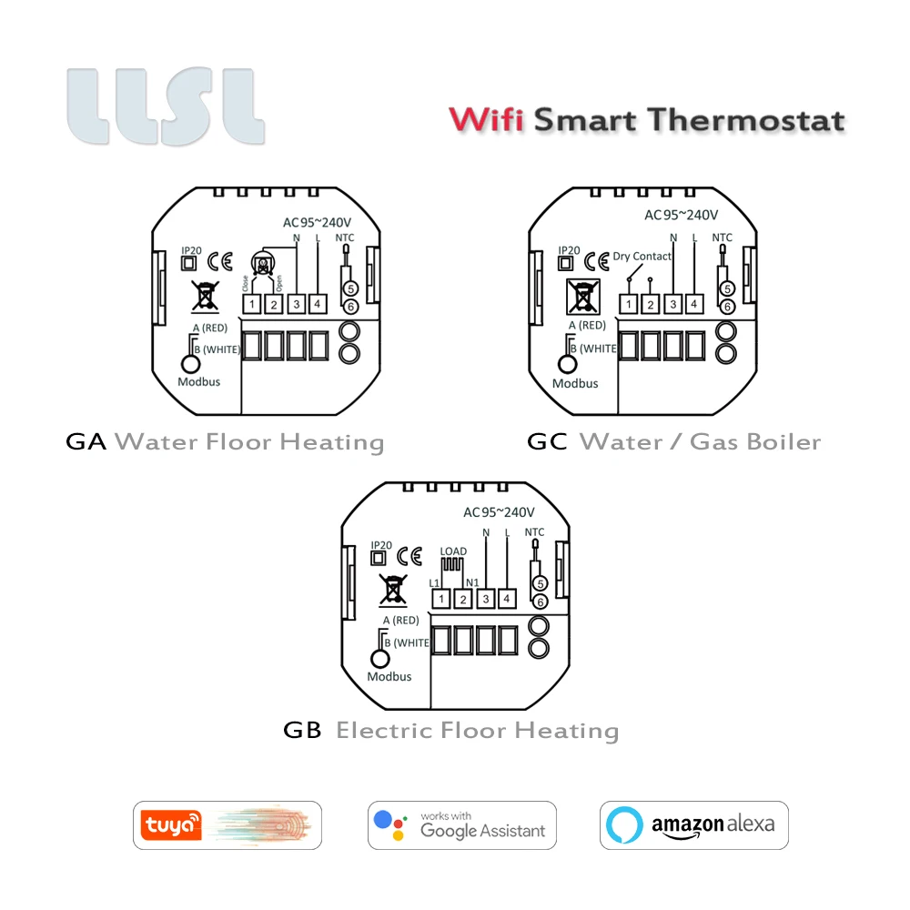 Termostato inteligente para aquecimento de piso, casa, sem fio, wi-fi, para água, aquecimento elétrico de piso, caldeira a gás