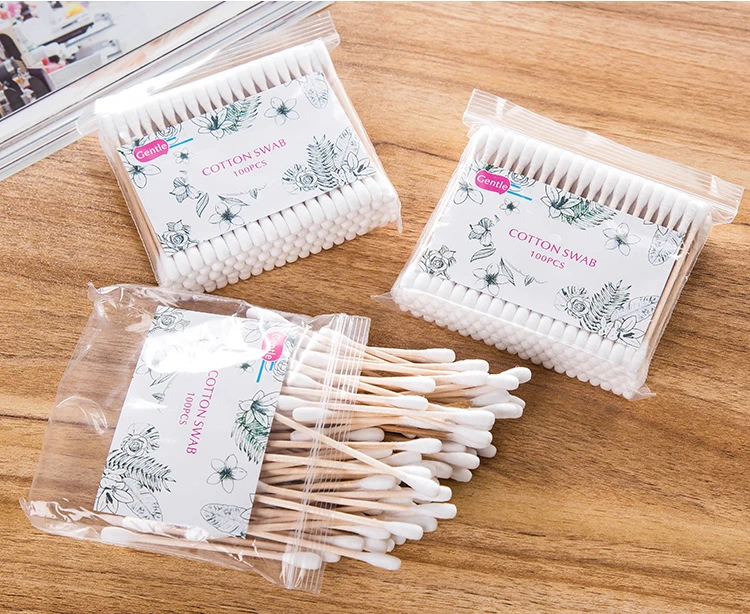 500pcs Double Head Cotton Swab Women Makeup Cotton Buds Tip For Wood Sticks Nose Ears Cleaning Health Care Tools