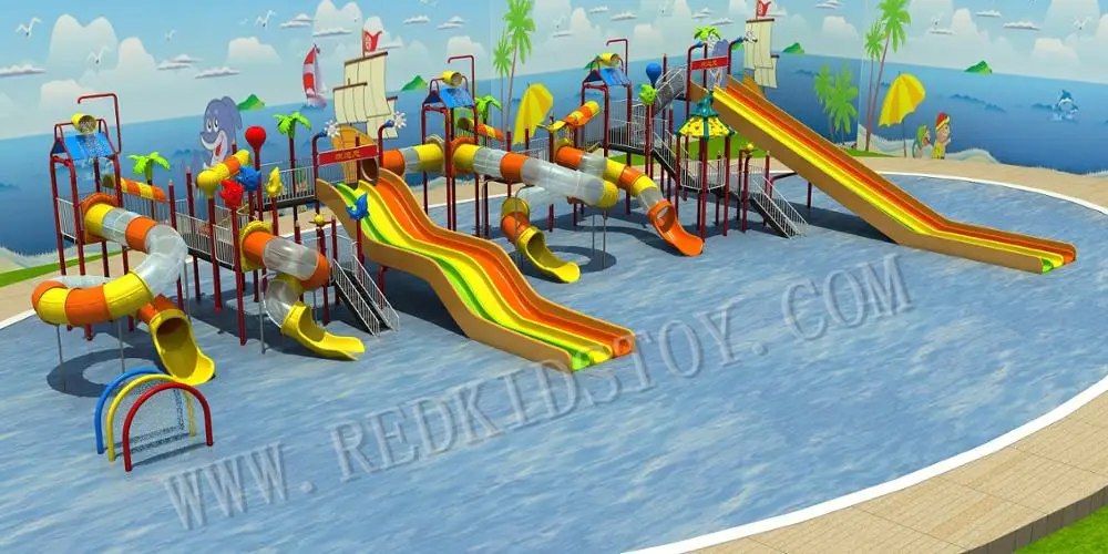 Super Water Park Equipment Anti-rust Water Playground Slide Direct Factory  HZ16-178a