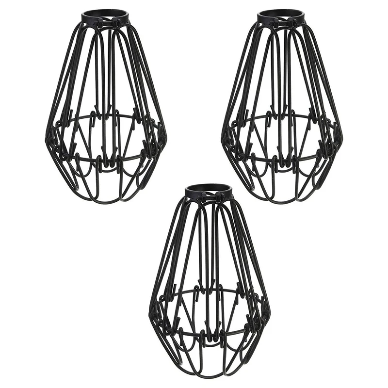 

Железная клетка LBER защитный абажур для лампы, 3 шт., потолочный вентилятор и колпачки для лампочек, подвесной светильник в винтажном промышленном стиле