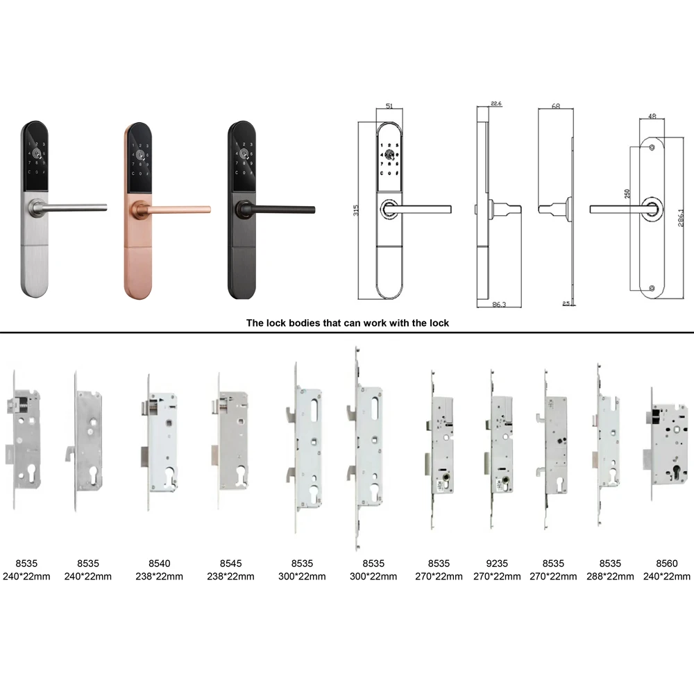 TT ล็อค Bluetooth Smart Lock รหัสผ่าน WIFI ประตูล็อคอิเล็กทรอนิกส์รหัสผ่านอินเทอร์เน็ตสมาร์ทล็อค IC การ์ดล็อค