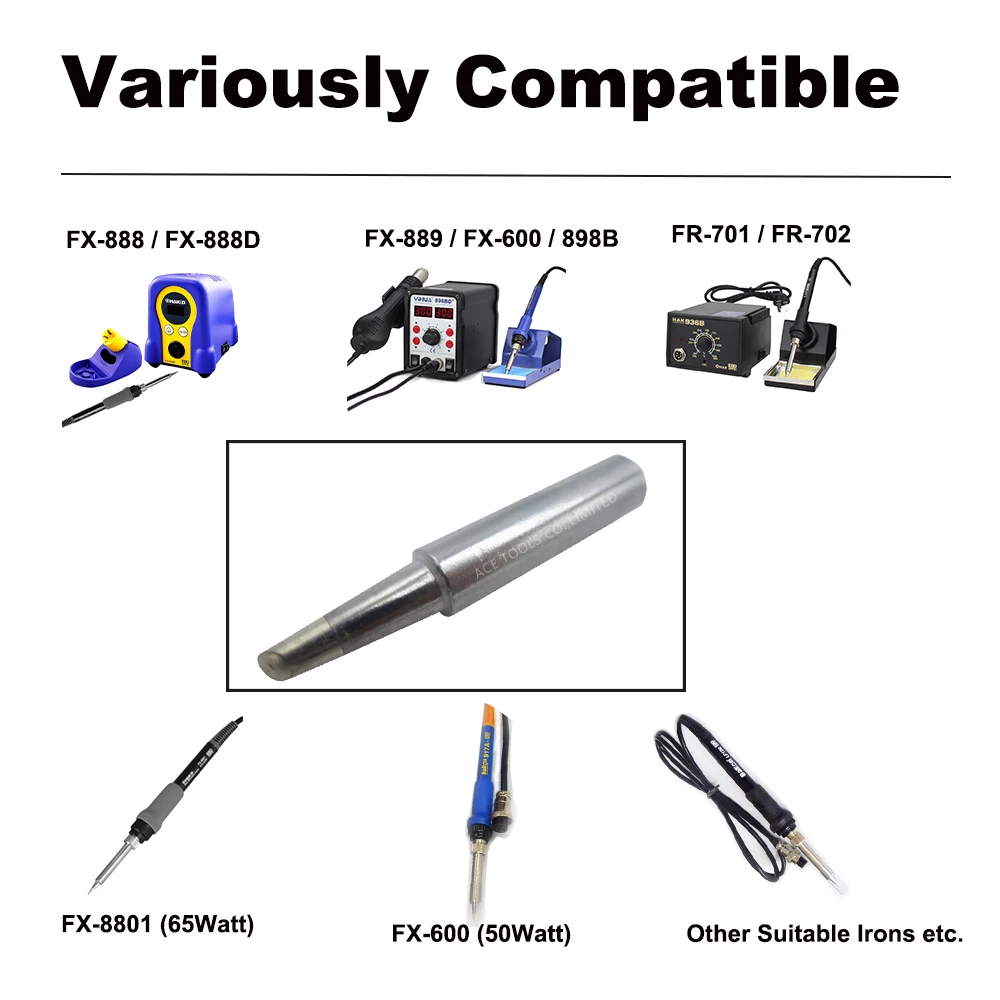 T18-C3 Ujung Solder Bevel 3Mm 0.118 "Cocok HAKKO FX-888 FX-888D FX-8801 FX-600 Memimpin Gratis Besi Mata Nozzle Las Pegangan Pensil