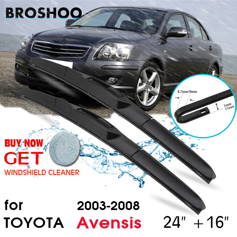 

Car Wiper Blade Front Window Windscreen Windshield Wipers Blades J hook Auto Accessories For TOYOTA Avensis 24"+16" 2003-2008