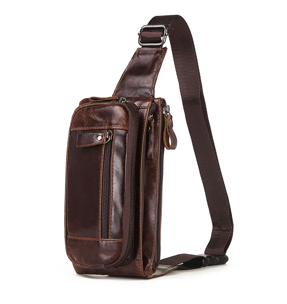 HUMERPAUL Mode Taille Packs Männer Echtes Leder Organizer Reise Brust Tasche Notwendigkeit Taille Gürtel Handy Kleine Bum Tasche – Detail 8