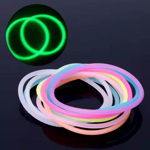10PCS Night Luminous Bracelets Wristband Gummy Silicone DIY Rubber Hairbands