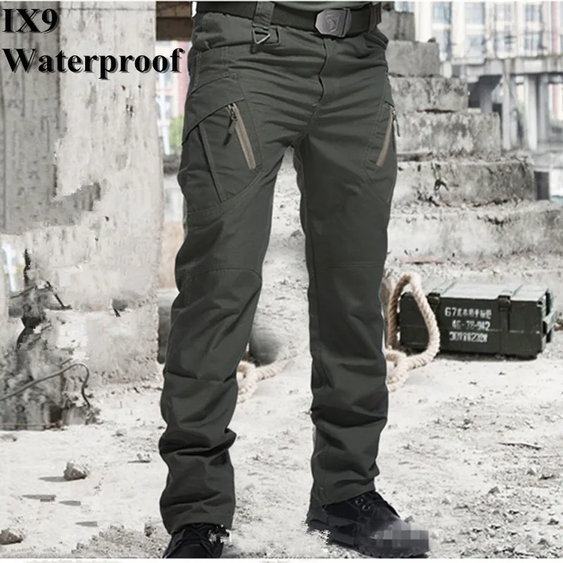 

IX9 Waterproof Militar Tactical Pants Combat Trousers SWAT Army Military Pants Mens Cargo Outdoors Pants Casual Cotton Trousers