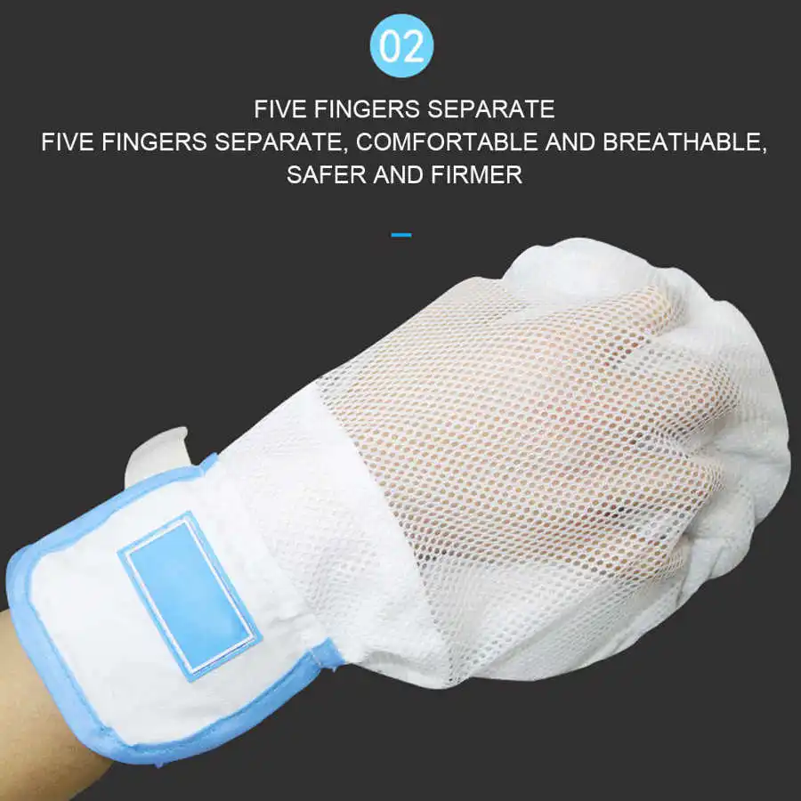 Rehabilitation Finger Gloves Brace Breathable Anti-Slip Auxiliary Fixed Gloves for Elderly Disabled Patient Hand Training Gloves