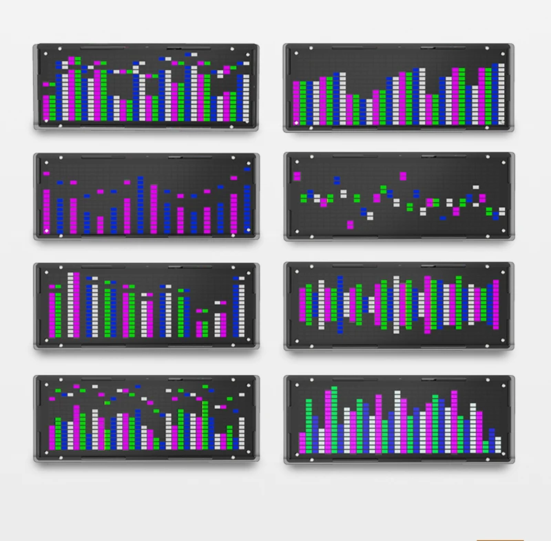 DC 5V Stereo Music Spectrum Clock DIY Kit LED light Audio Level Indicator Amplifier VU MeterRhythm Lights Ki