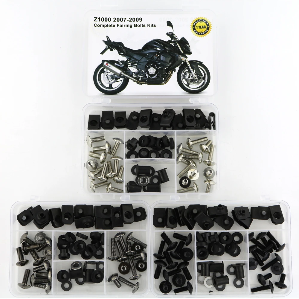 

Fit For Kawasaki Z1000 2007 2008 2009 Motorcycle Complete Body Full Fairing Bolts Kit Fairing Clips Nut Screws Steel 1 Set