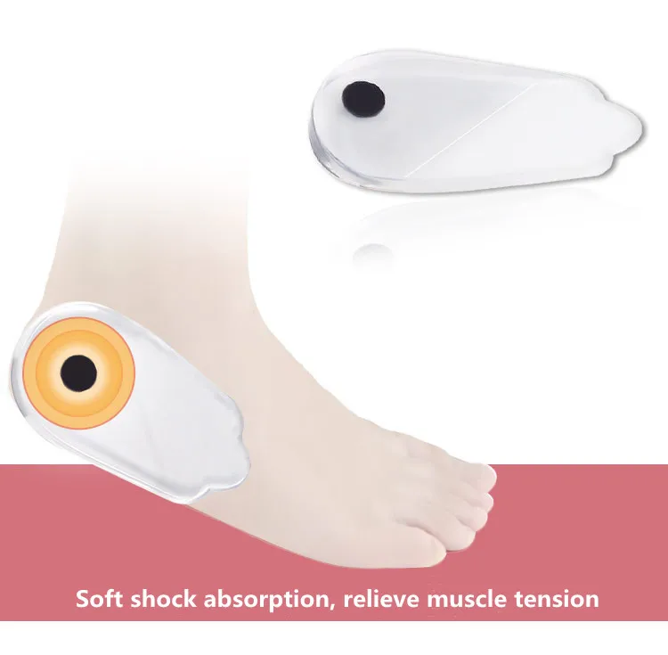 1 Pair Silicone Gel Heel Cushion Pads, Soft Foot Support Inserts, Shock Absorbing Comfort Heel Insoles for Daily Foot Care