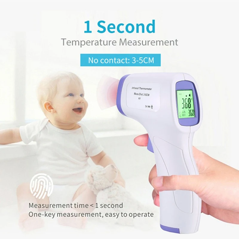 Kinder Smart Home Contactloze Draagbare Lithium Batterij Frontale High Definition Digitale Infrarood Baby Thermometer