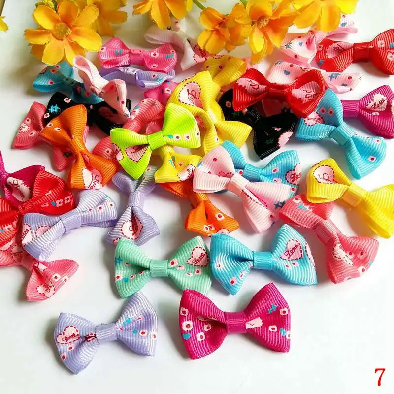 50pcs/lot Satin Ribbon Bow Girl's Fashion Dress Bow Wedding Party Gift Packing Bow Tie DIY Craft Accessor DIY Handmade 3.5x2.5cm