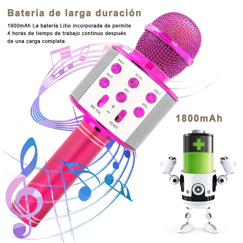 Handheld wireless microphone Bluetooth WS-858 for Karaoke USB player KTV Speaker record smart music