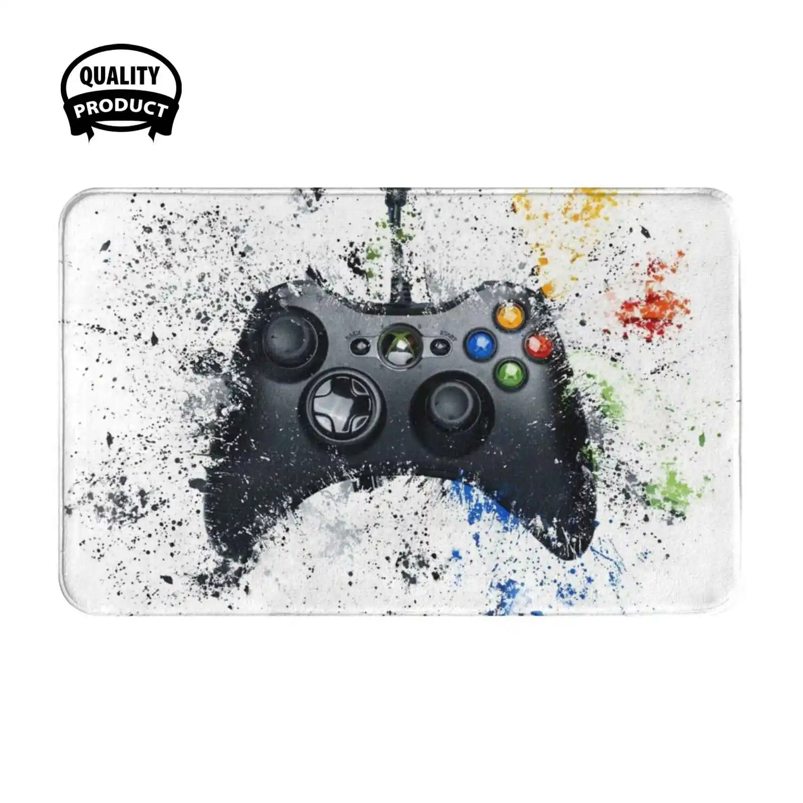 Gaming Controller Soft Cushion Home Carpet Door Mat Car Rug Gaming Gamer Game Controller Plaint Splatter Geeky Colour Splash