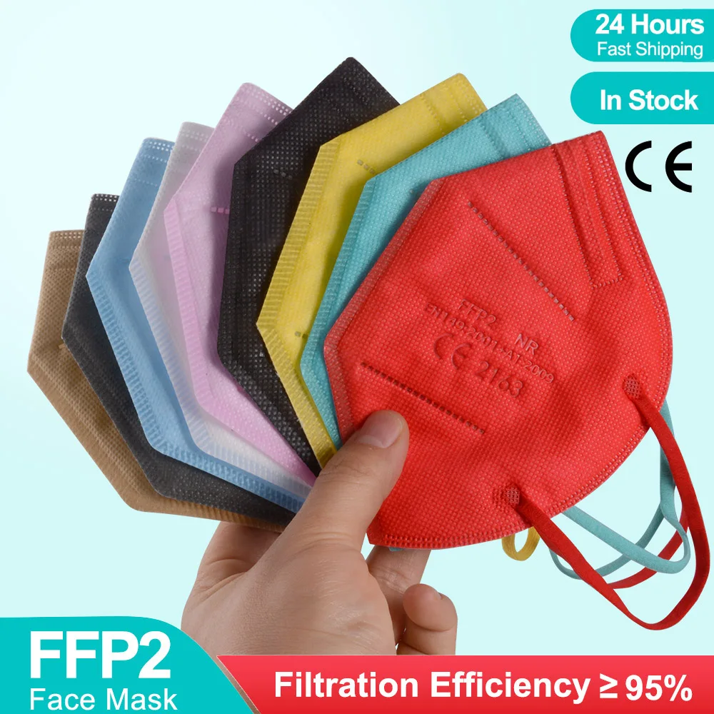 

FFP2Mask Black CE 5 Layer KN95 Face Mask Adult Mix Color Anti PM2.5 Dustproof Respirator Mascarilla FP2 Homologada Masque FFPP2