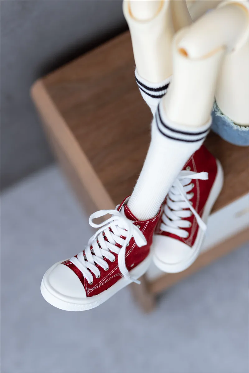 BJD doll shoes 1/3, 1/4 ,1/6, uncle, high top canvas shoes integrated soles multicolor shoes