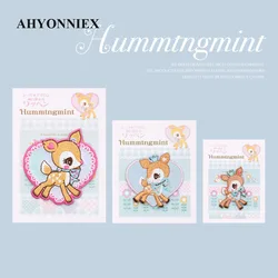 AHYONNIEX 3D Cute Hani Deer Patch ricamata per abbigliamento cucito Applique adesivo colla carino distintivo di cartone animato accessori fai da te