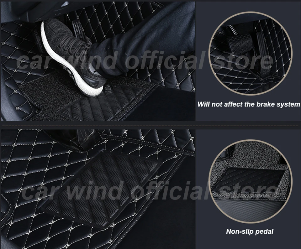Maßgefertigte Auto-Leder-Fußmatten für Renault Logan 2 2012 2013 2014 2015 2016 2018 Teppiche, Fußpolster, Zubehör – Detail 1