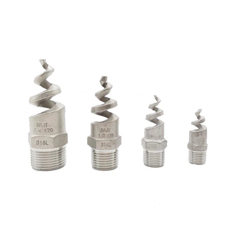 1/4'' - 2'' Spiral Cone Atomization Nozzle Spray Sprinkler 316 Stainless Steel Male Thread Water Pipe Fitting Joint Connector