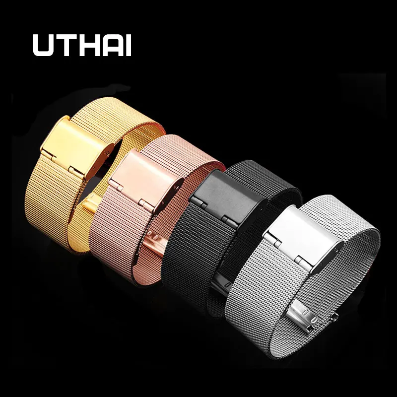 

UTHAI S02 Universal Milanese Bracelet 8-24mm Stainless Steel 20mm watch strap Replacement Bracelet 22mm for Smart Watch