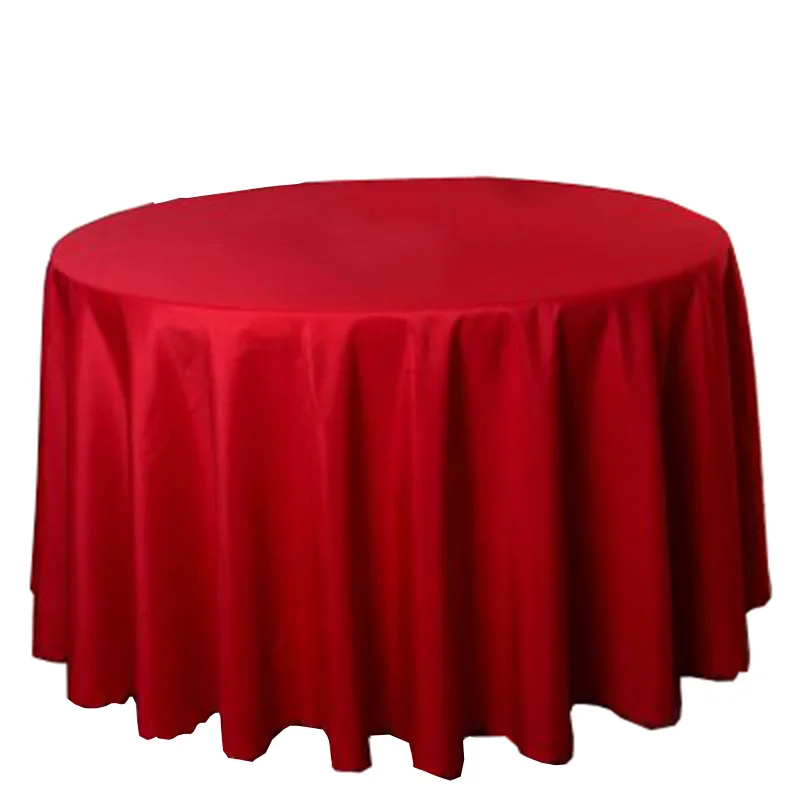 Imagem -05 - Poliéster Rodada Toalha de Mesa Branca para o Casamento do Hotel Toalha de Mesa Table Cover Overlay Tapetes Mariage Nappe Toalha Preta 10 Pcs