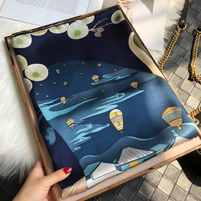 Bysifa-女性用スクエアシルクスカーフ,新品,ファッショナブル,ブルーグリーン,冬用高級ブランド,ネックスカーフ用,100%