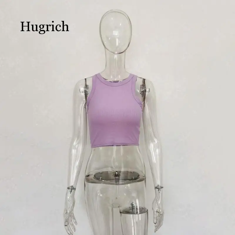 2021 Women's Spring and Summer Fashion Versatile Solid Color Sleeveless Vest T-Shirt Causal Short Tops