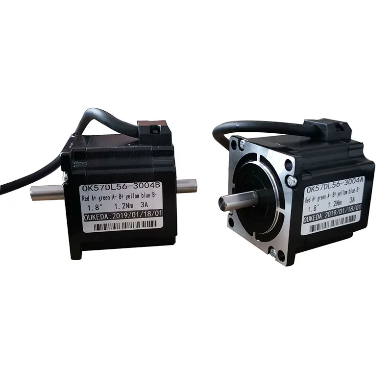 

OK57DL56-3004A 3004B двухвальный 4-проводной шаговый двигатель Nema 23 57 мотор 57BYGH 3A CE ROSH ISO CNC Laser Grind Foam Plasma Cut
