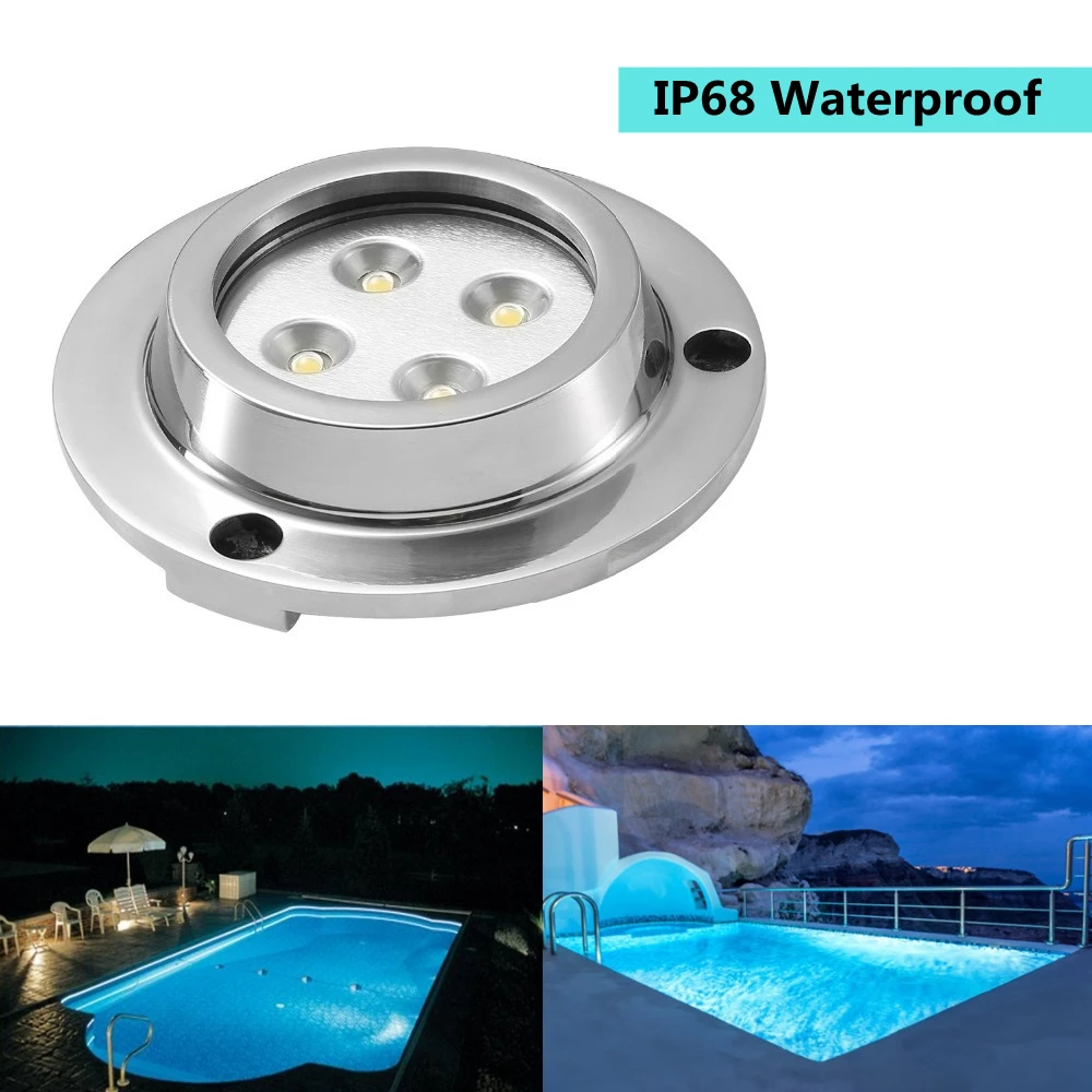 

DC12V Low Vottage IP68 Waterproof LED Swimming Pool Lights 10W RGB Underwater Spot Aquarium Lamp High Power LED 94mm Diameter