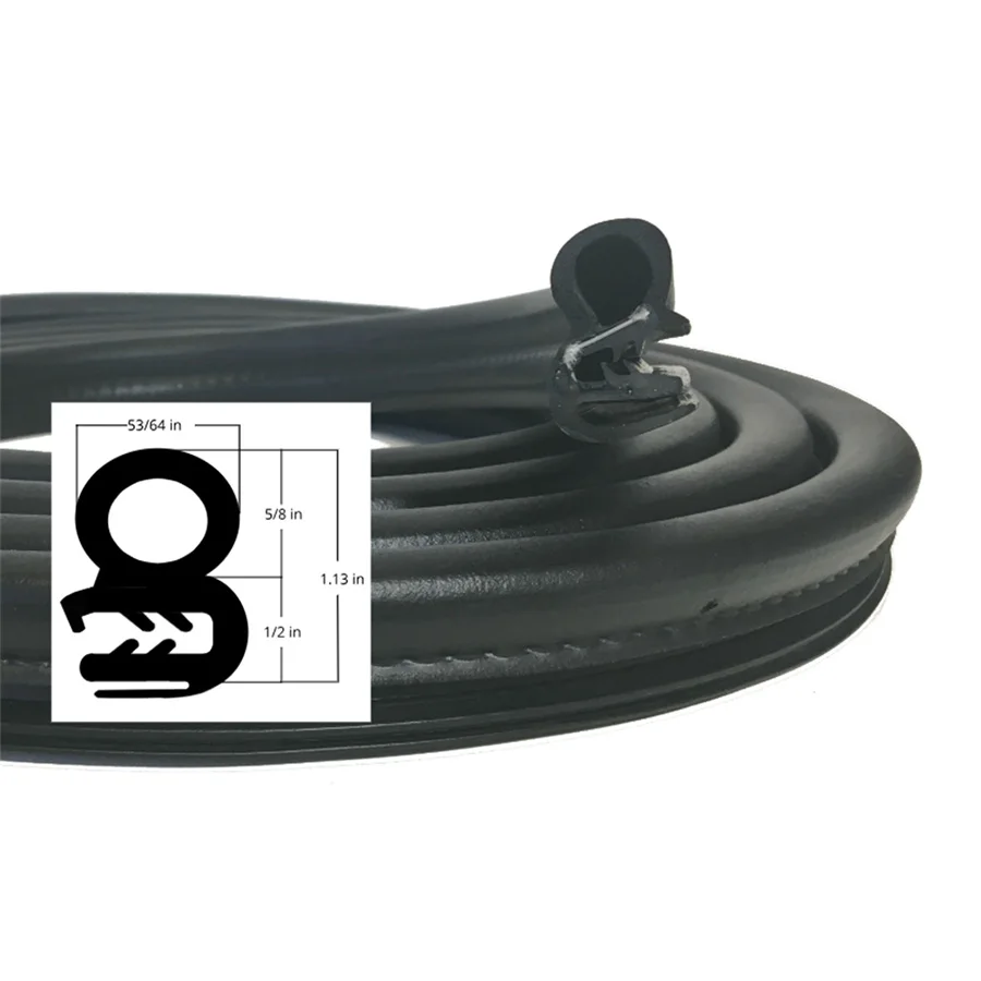 4 Meters Rubber Car Door Seal Weatherstrip EPDM Steel Belt Weatherstripping Soundproof Waterproof