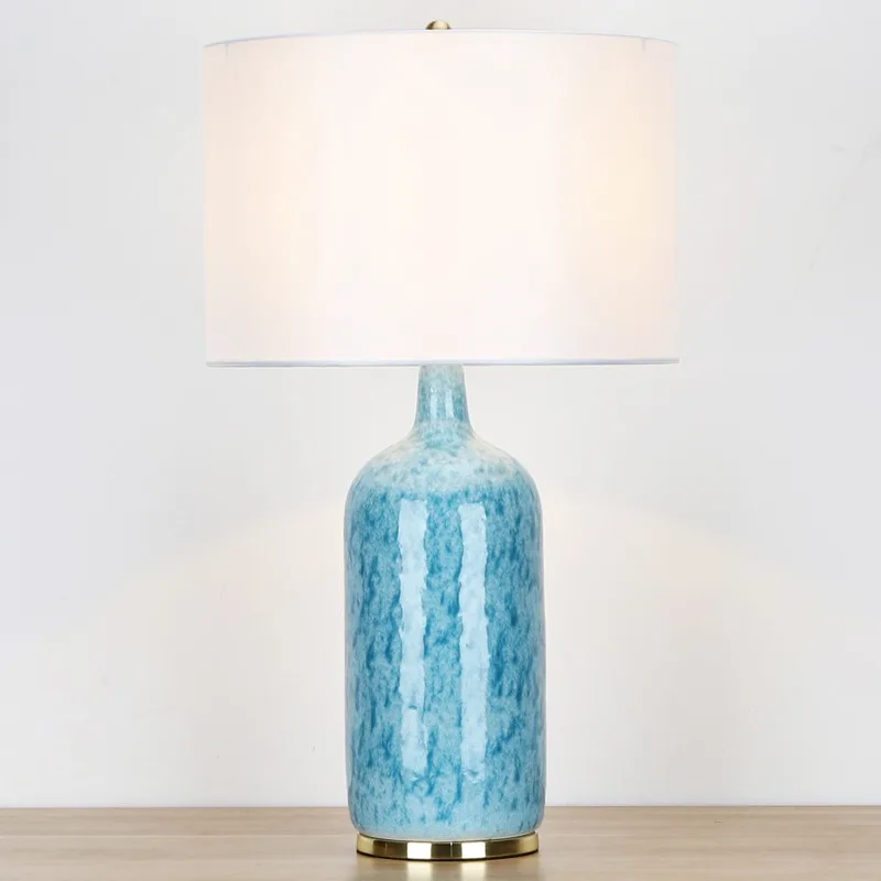 OURFENG Ceramic Desk Lamp Luxury LED Decorative Table Bedside Light For Living Room Bedroom Library Study Office