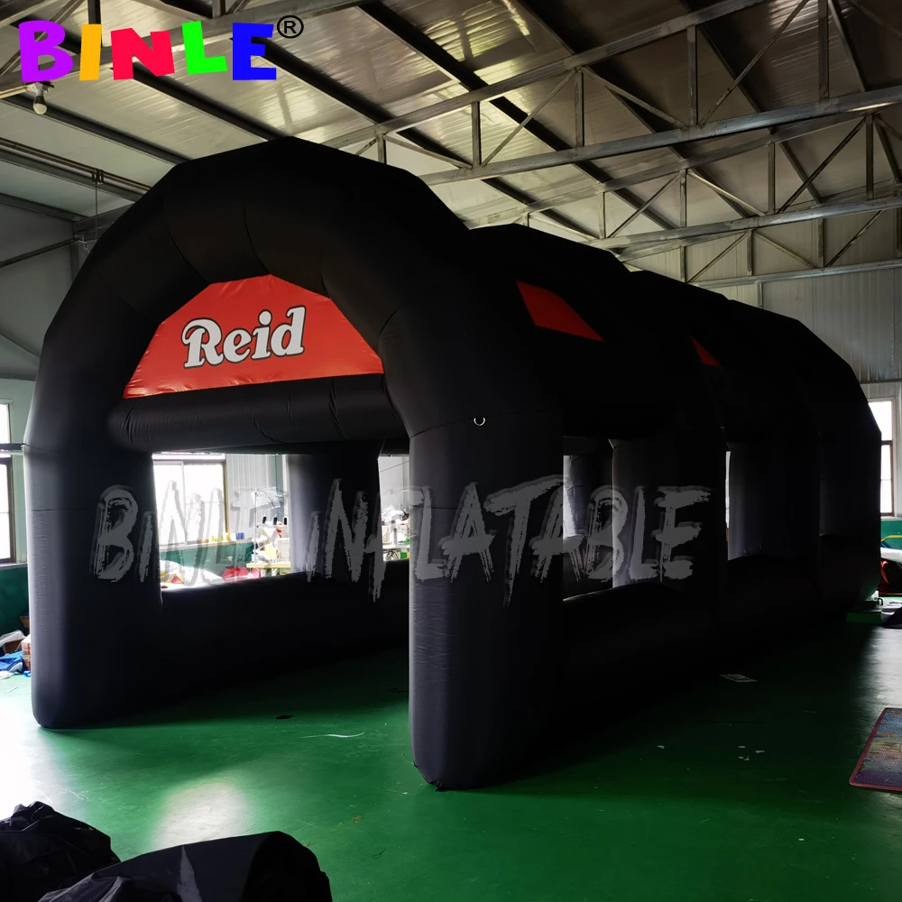 8x4x3.5meters Huge Inflatable Tunnel Tent,Arch Dome Inflatable Tunnel Entrance,Black Marquee Car Cover Garage For Outdoor Event