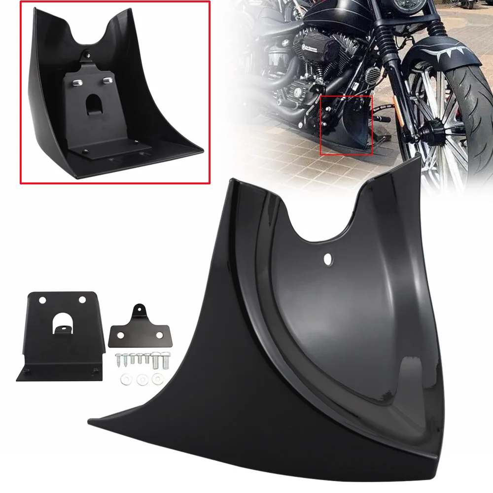 For Harley Sportster Iron 883 1200 XL Motorcycle Front Bottom Spoiler Mudguard Air Dam Chin Fairing Bright Black