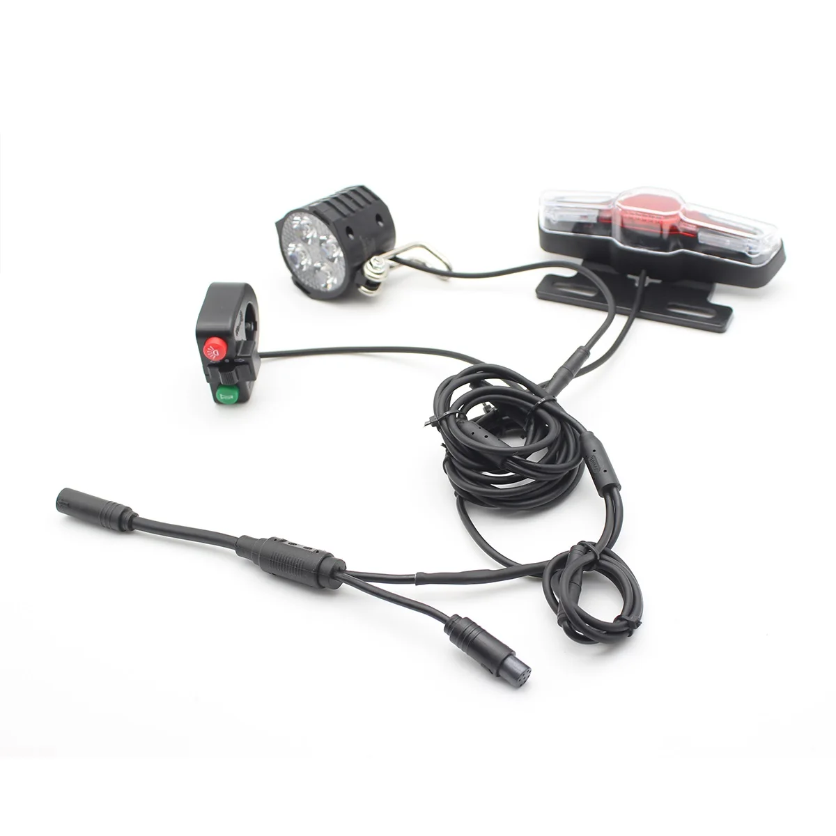 Bafang Mid-Drive Front and Rear Lights, Support Horn, Turning Light, Braking Light, 36 V, 48V, 60V