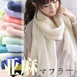 solid color linen scarf for women women turban hijab scarf