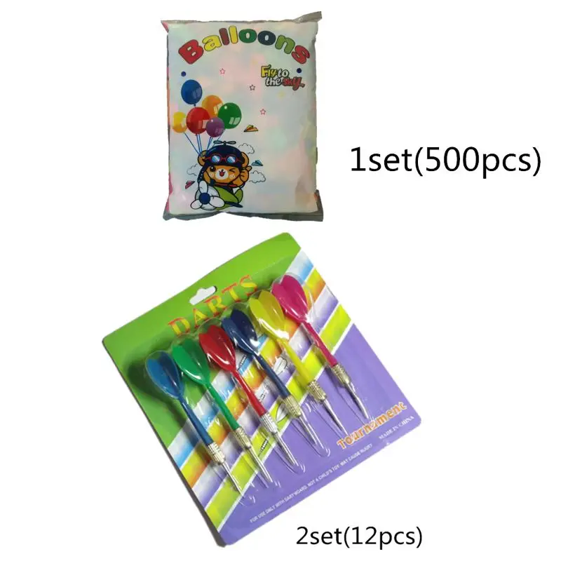 Carnival Games Darts Balloons, 500Pcs Circus Decorations Christmas Balloons with 12Pcs/3pcs Darts for Carnival Party Supplies