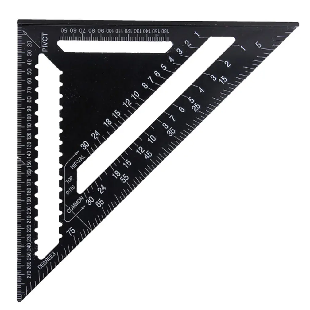 Angle Ruler Metric Aluminum Alloy Triangular Measuring Ruler Woodwork Speed Square Triangle Angle Protractor