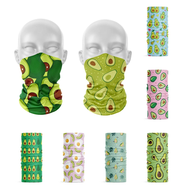 New Avocado Riding Scarf Men Women Funny Green Tubular Scarf Summer Breathable Elastic Face Cover Bandana Handkerchief Headscarf